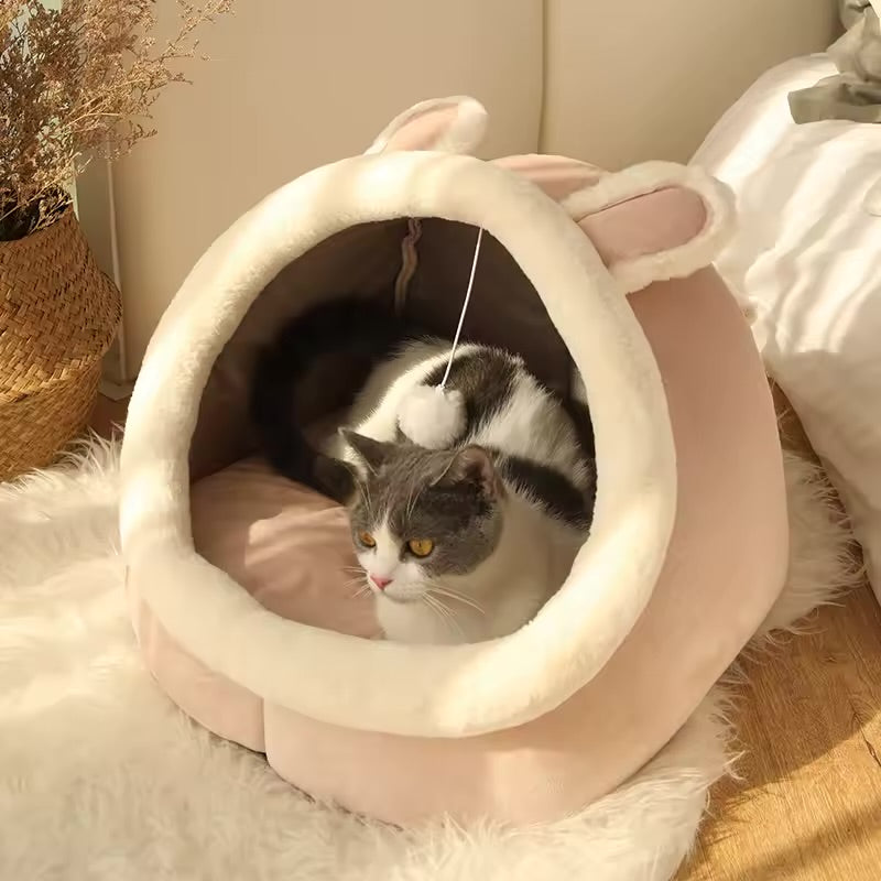 Cozy Cat Cave Bed – Warm, Soft & Private Sleeping Space for Cats & Small Pets