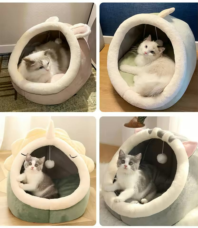 Cozy Cat Cave Bed – Warm, Soft & Private Sleeping Space for Cats & Small Pets
