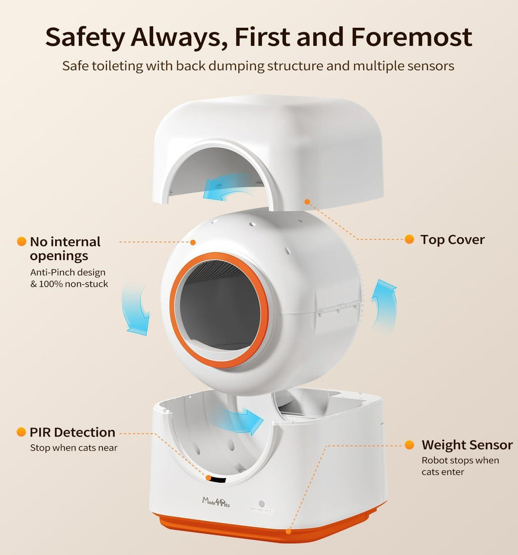 🔸 Automatic Self-Cleaning Cat Litter Box – Smart App Control, Odor Removal, Infrared Sensors, 60L, Multi-Cat Friendly