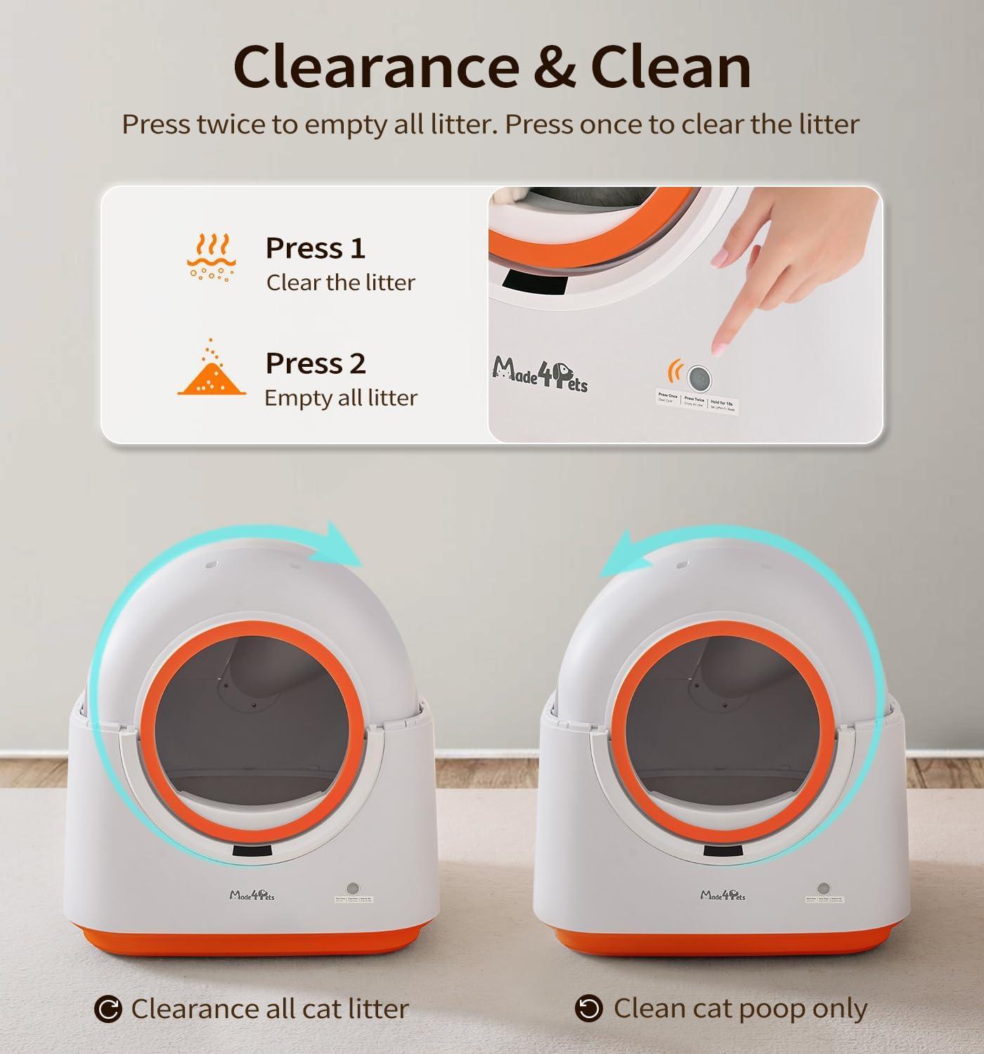 🔸 Automatic Self-Cleaning Cat Litter Box – Smart App Control, Odor Removal, Infrared Sensors, 60L, Multi-Cat Friendly